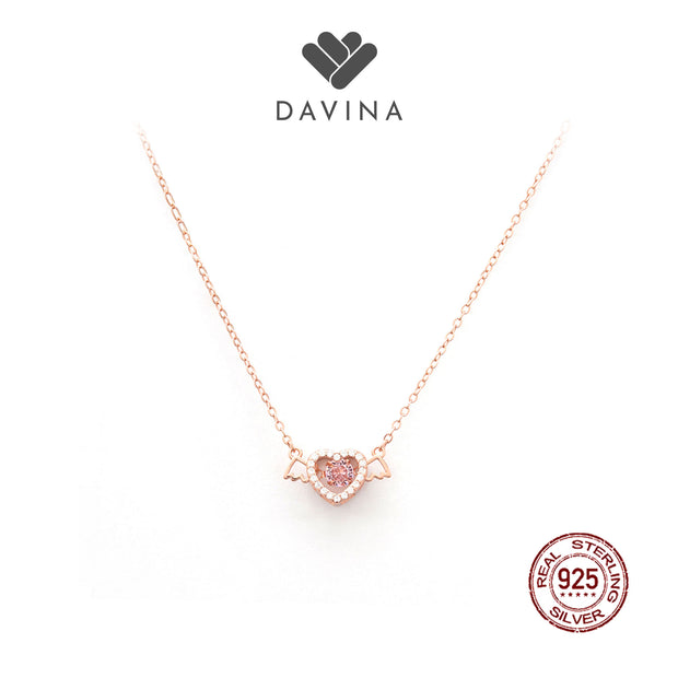 DAVINA Ladies Lovelyn Necklace Rose Plated Color Sterling Silver 925