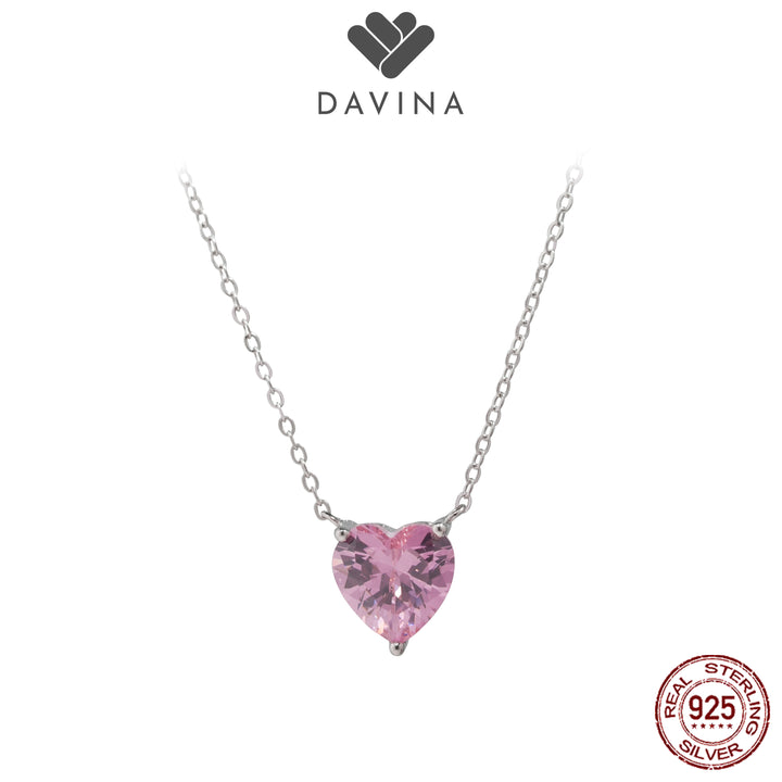 DAVINA Ladies Maeve Necklace Sterling Silver 925 - Kalung Wanita Perak S925 Love Pink