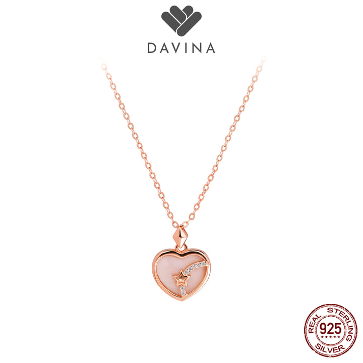 DAVINA Ladies Merlein Necklace Rose Gold Color Sterling Silver 925
