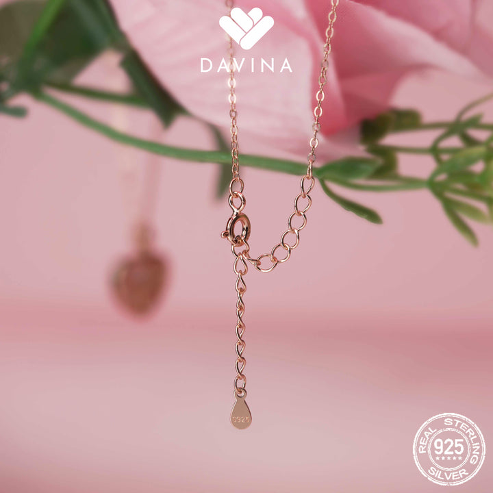 DAVINA Ladies Merlein Necklace Rose Gold Color Sterling Silver 925