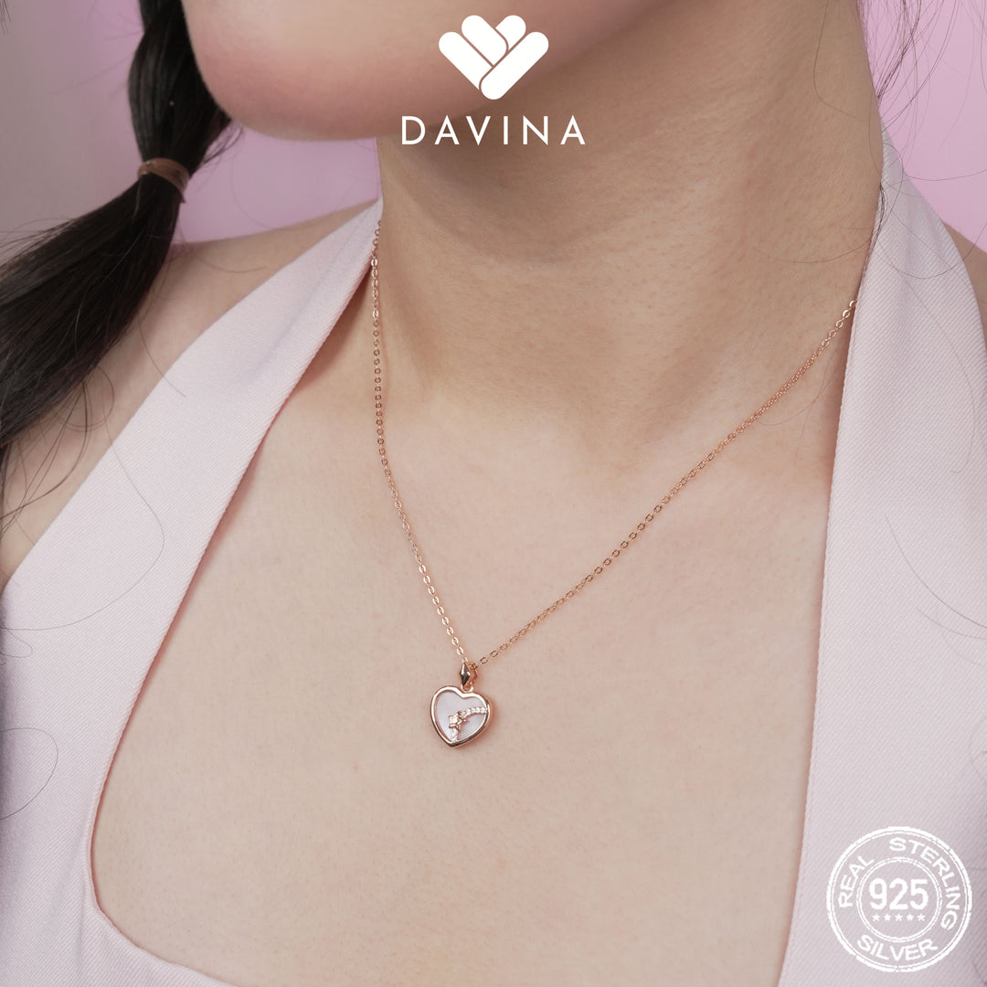 DAVINA Ladies Merlein Necklace Rose Gold Color Sterling Silver 925