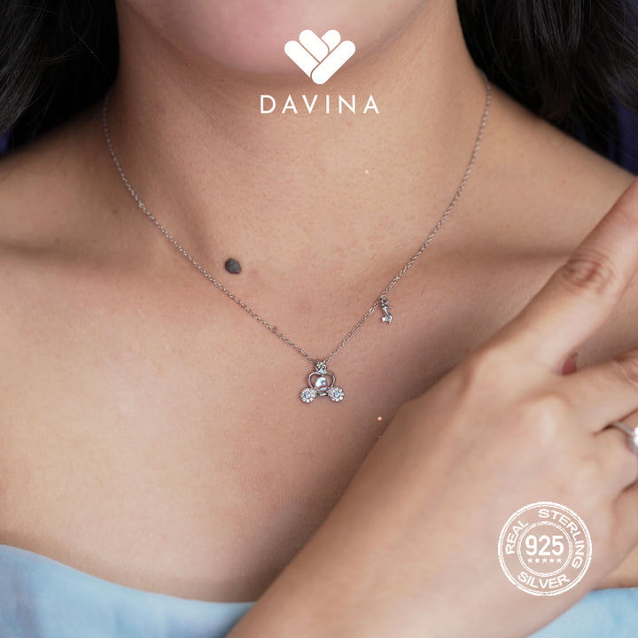 DAVINA Ladies Tiara Necklace Sterling Silver 925