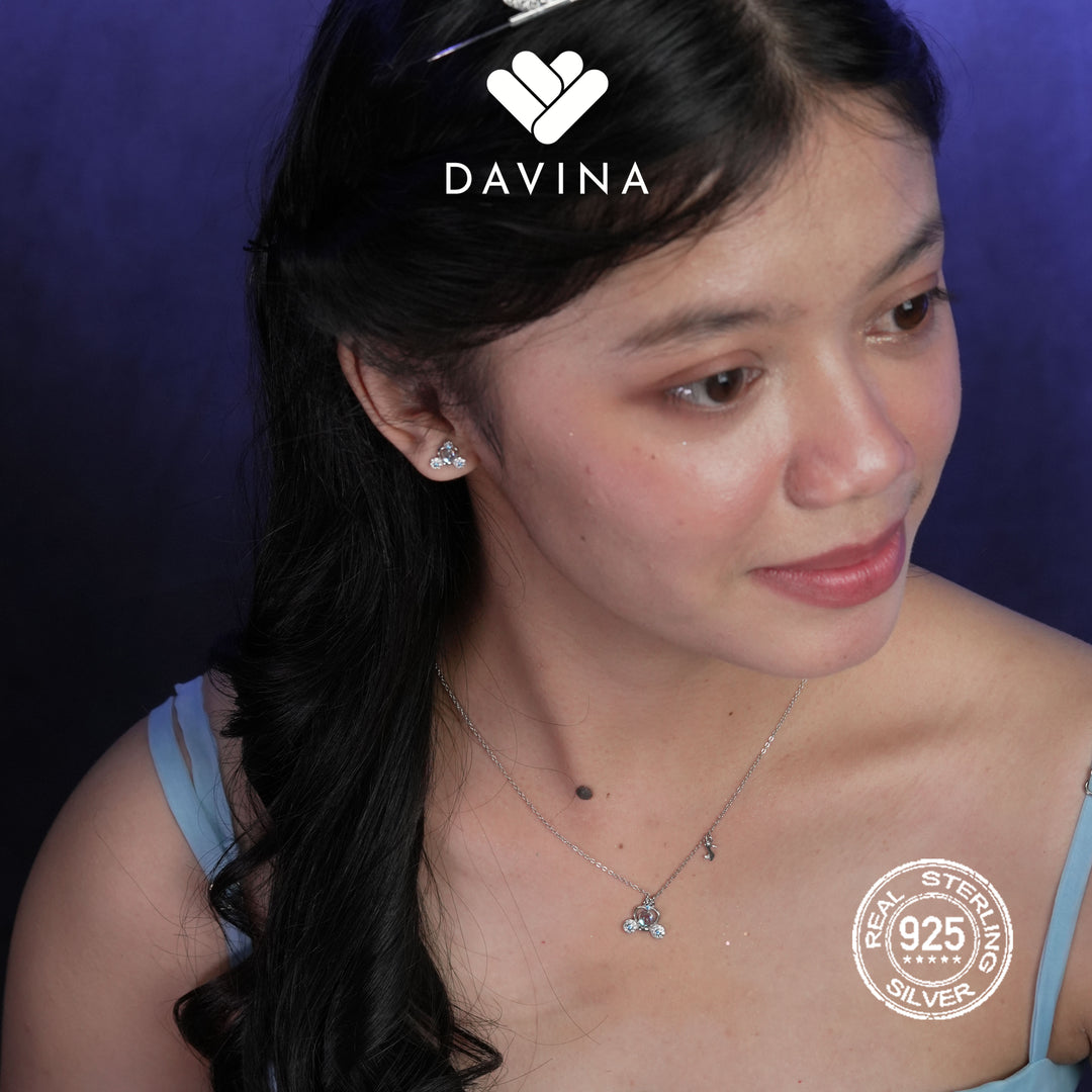 DAVINA Ladies Tiara Necklace Sterling Silver 925