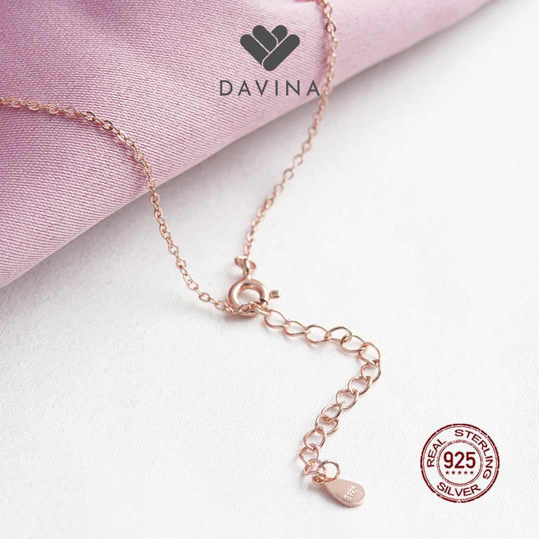 DAVINA Ladies Vonnie Necklace Rose Gold Plated Sterling Silver 925