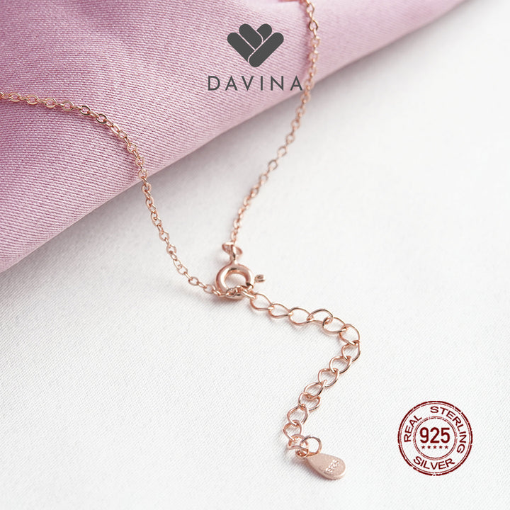 DAVINA Ladies Vonnie Necklace Rose Gold Plated Sterling Silver 925