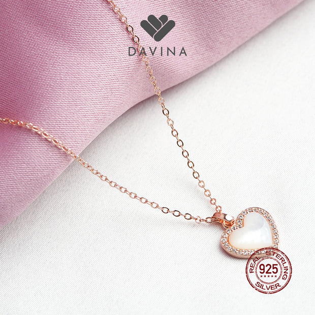 DAVINA Ladies Vonnie Necklace Rose Gold Plated Sterling Silver 925