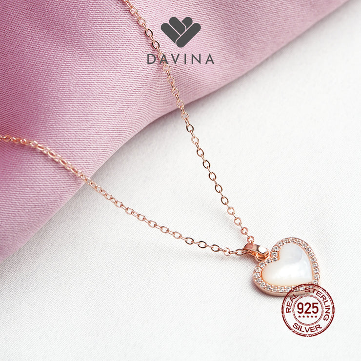 DAVINA Ladies Vonnie Necklace Rose Gold Plated Sterling Silver 925