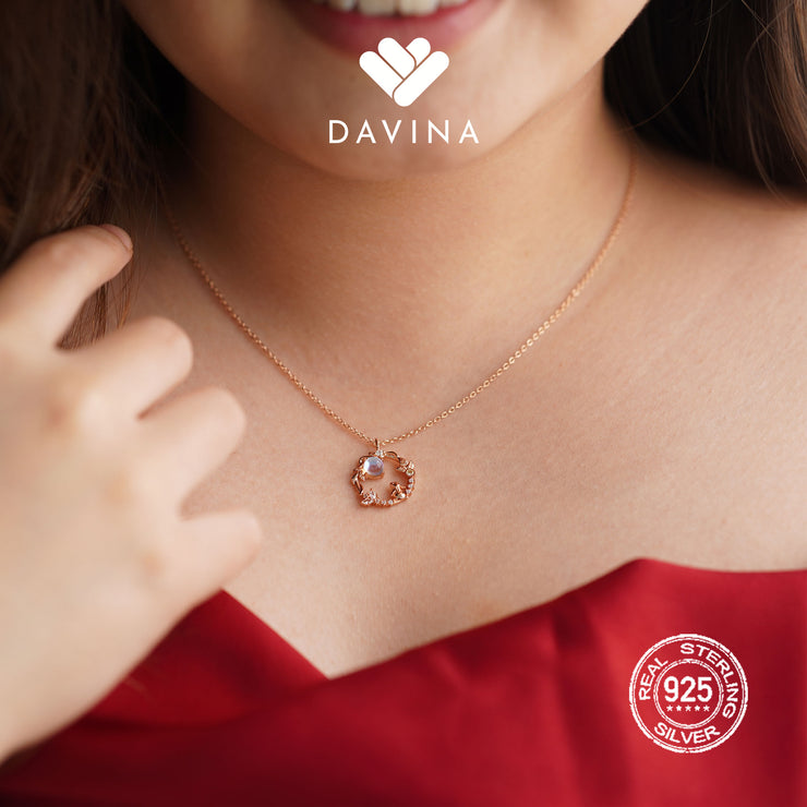 DAVINA Ladies Coco Necklace Rose Gold Plated Sterling Silver 925