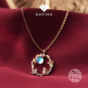 DAVINA Ladies Coco Necklace Rose Gold Plated Sterling Silver 925