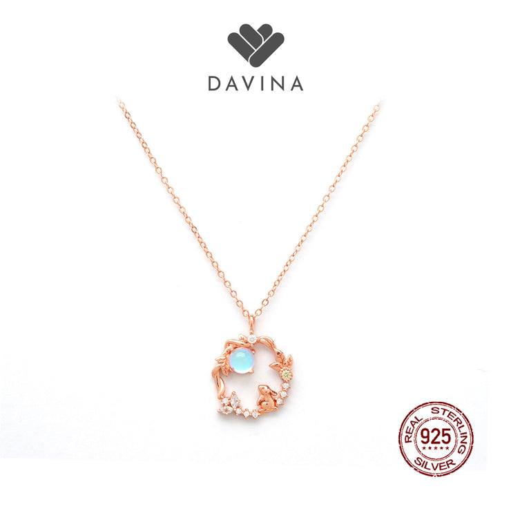 DAVINA Ladies Coco Necklace Rose Gold Plated Sterling Silver 925