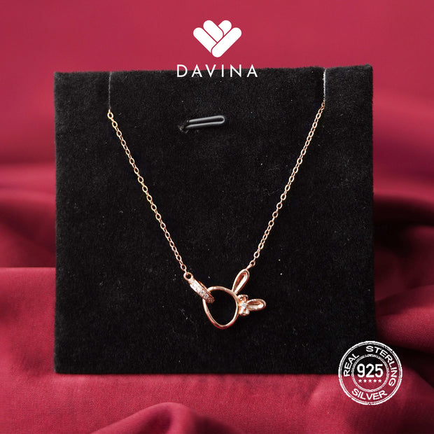 DAVINA Ladies Rarita Necklace Rose Gold Plated Sterling Silver 925