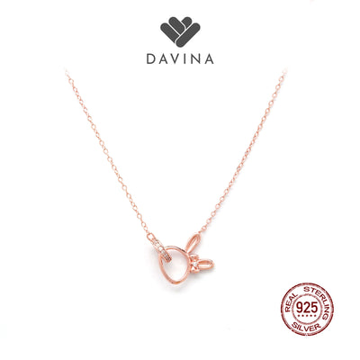 DAVINA Ladies Rarita Necklace Rose Gold Plated Sterling Silver 925