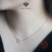 DAVINA Ladies Viore Necklace Rose Gold Color Sterling Silver 925