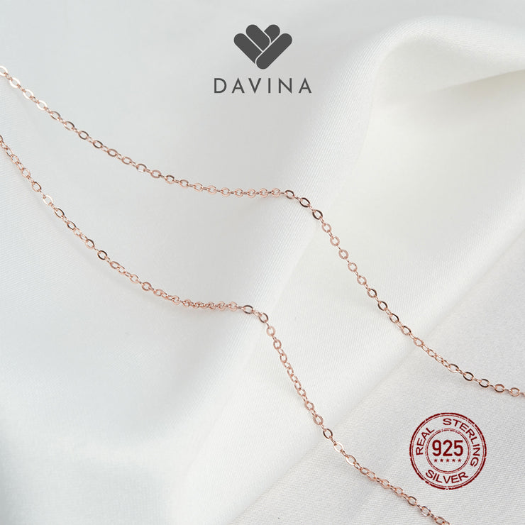 DAVINA Ladies Viore Necklace Rose Gold Color Sterling Silver 925