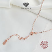 DAVINA Ladies Viore Necklace Rose Gold Color Sterling Silver 925