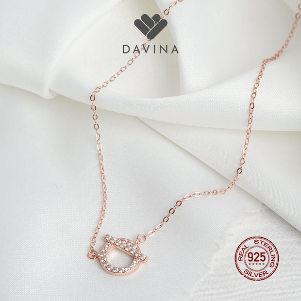 DAVINA Ladies Viore Necklace Rose Gold Color Sterling Silver 925