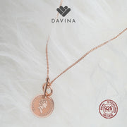 DAVINA Ladies Veins Necklace Rose Gold Color Sterling Silver 925