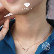 DAVINA Ladies Amore Necklace Rose Gold Plated Sterling Silver 925