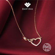 DAVINA Ladies Amore Necklace Rose Gold Plated Sterling Silver 925