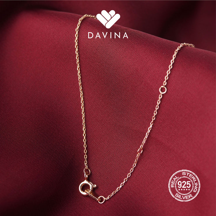 DAVINA Ladies Amore Necklace Rose Gold Plated Sterling Silver 925