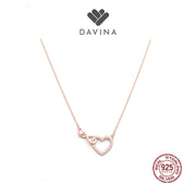 DAVINA Ladies Amore Necklace Rose Gold Plated Sterling Silver 925