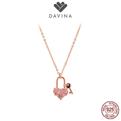 DAVINA Ladies Eliye Necklace Rose Gold Color Sterling Silver 925