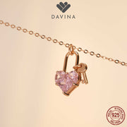 DAVINA Ladies Eliye Necklace Rose Gold Color Sterling Silver 925