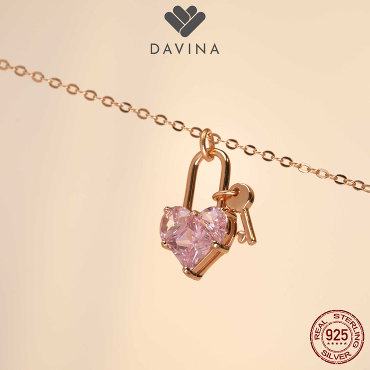 DAVINA Ladies Eliye Necklace Rose Gold Color Sterling Silver 925