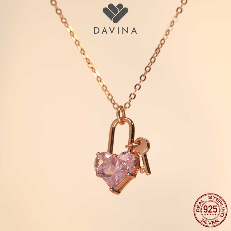 DAVINA Ladies Eliye Necklace Rose Gold Color Sterling Silver 925