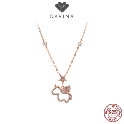 DAVINA Ladies Trixie Necklace Rose Gold Color Sterling Silver 925