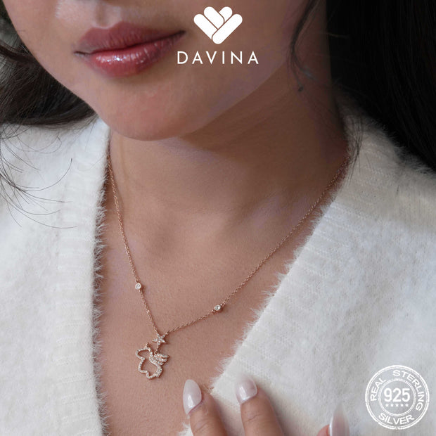 DAVINA Ladies Trixie Necklace Rose Gold Color Sterling Silver 925