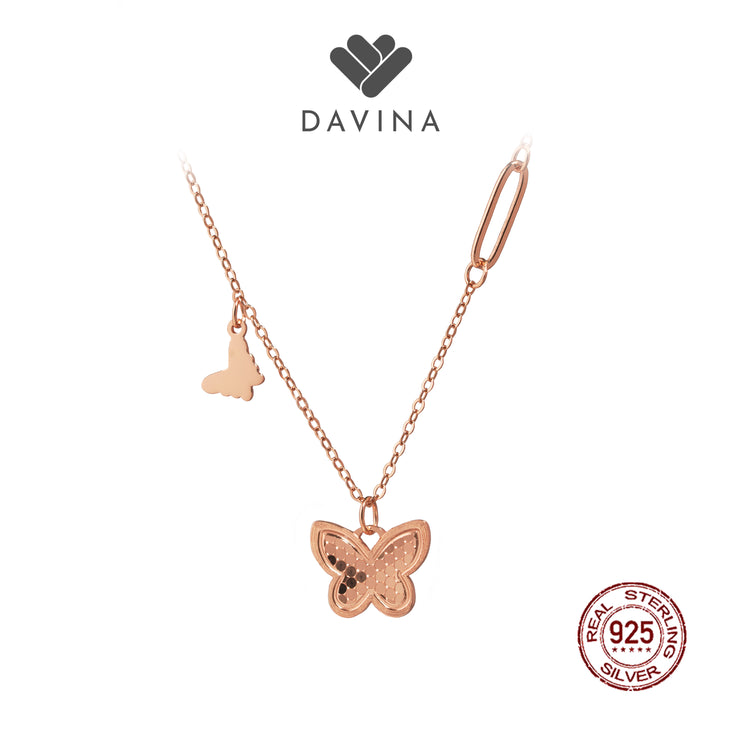 DAVINA Ladies Arianell Necklace Rose Gold Color Sterling Silver 925