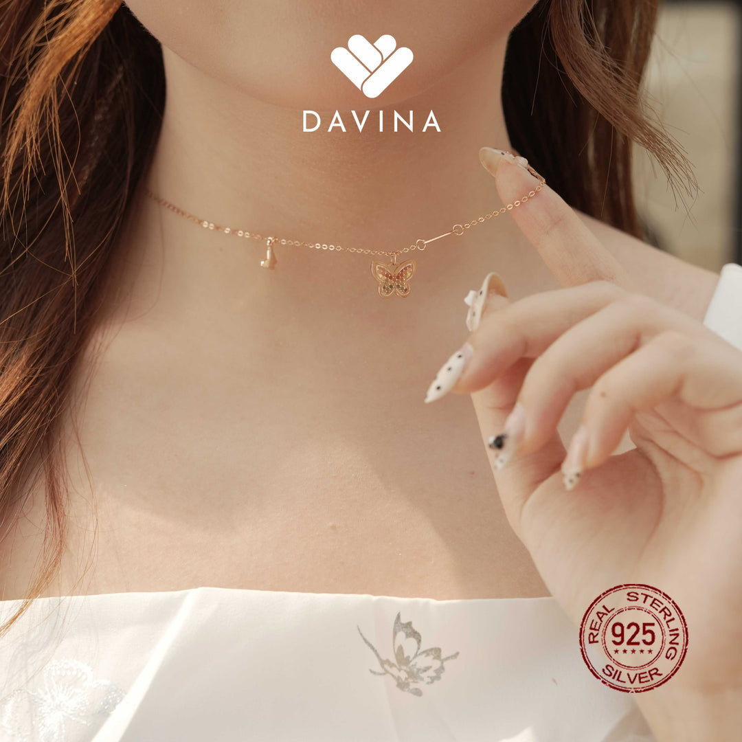 DAVINA Ladies Arianell Necklace Rose Gold Color Sterling Silver 925