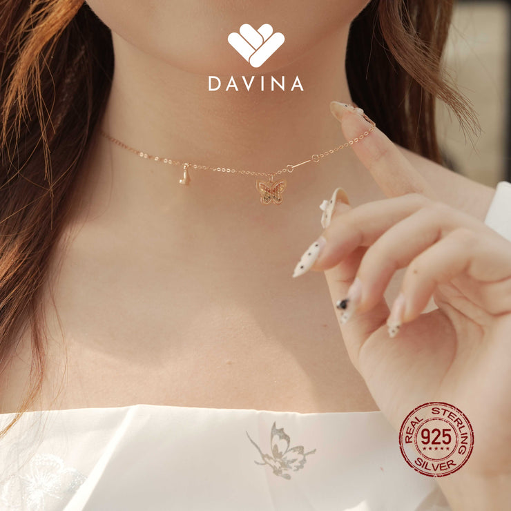 DAVINA Ladies Arianell Necklace Rose Gold Color Sterling Silver 925