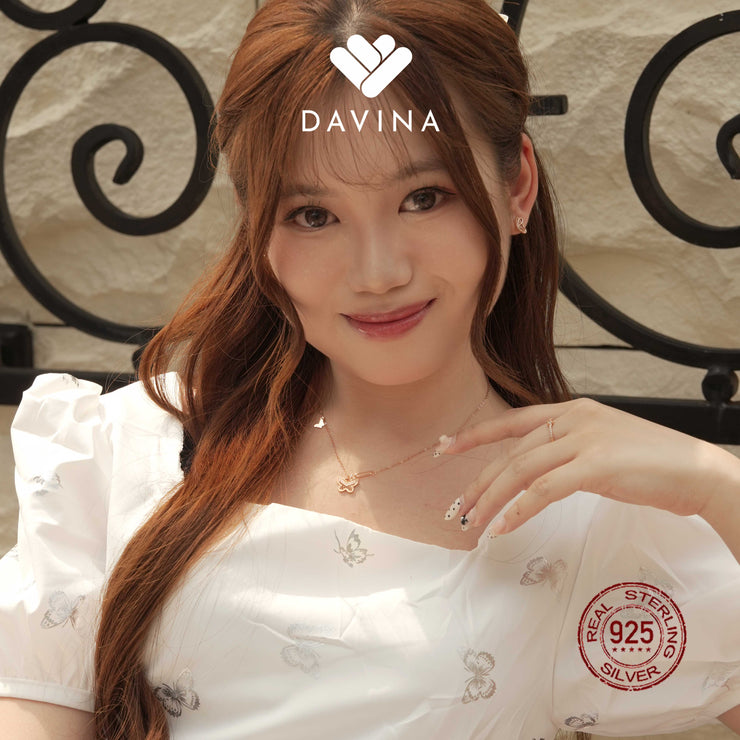 DAVINA Ladies Arianell Necklace Rose Gold Color Sterling Silver 925