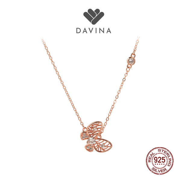 DAVINA Ladies Mikayla Necklace Rose Gold Color Sterling Silver 925