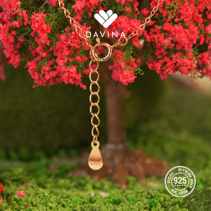 DAVINA Ladies Mikayla Necklace Rose Gold Color Sterling Silver 925