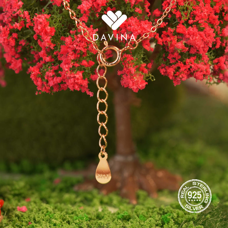DAVINA Ladies Mikayla Necklace Rose Gold Color Sterling Silver 925