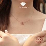 DAVINA Ladies Mikayla Necklace Rose Gold Color Sterling Silver 925