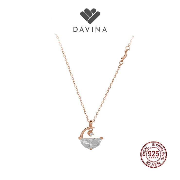 Davina Ladies Ginella Necklace Rose Gold Color Sterling Silver 925