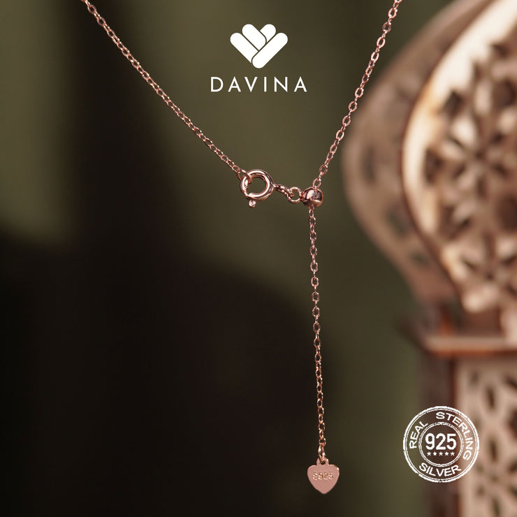 Davina Ladies Ginella Necklace Rose Gold Color Sterling Silver 925