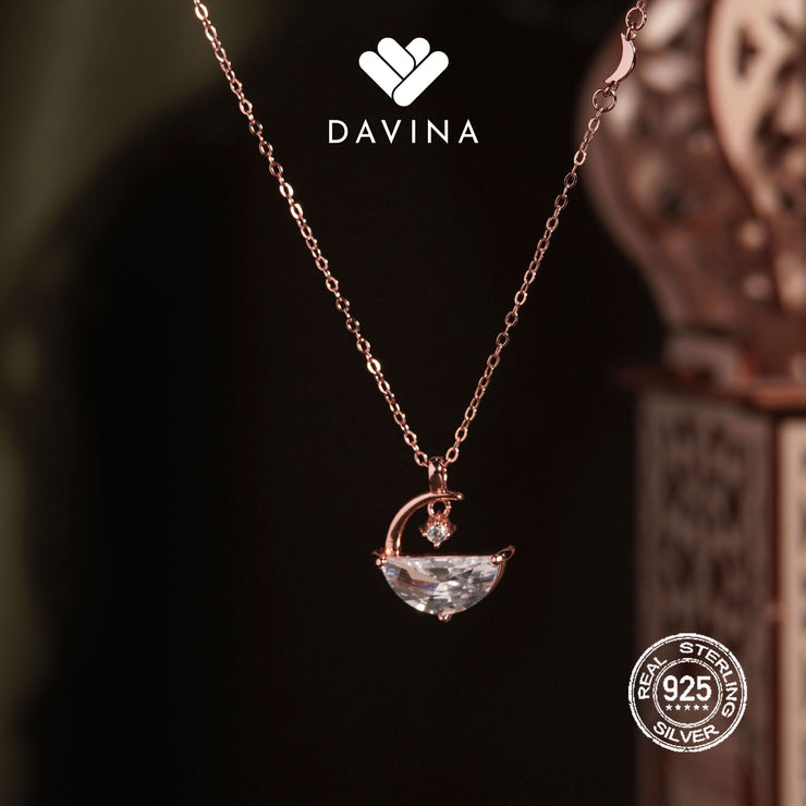 Davina Ladies Ginella Necklace Rose Gold Color Sterling Silver 925