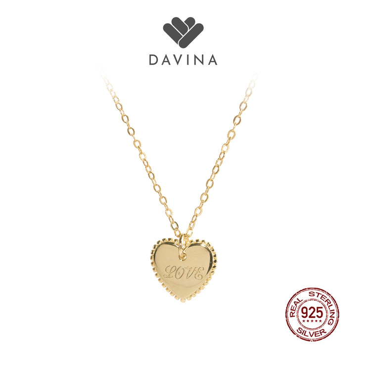 DAVINA Ladies Lova Necklace Gold Color Sterling Silver 925