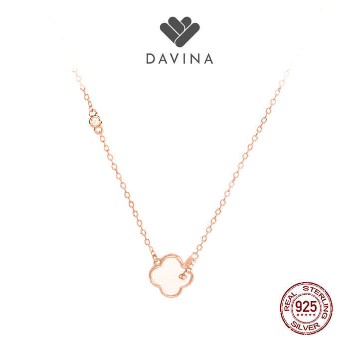 DAVINA Ladies Vleorant Necklace Rose Gold Plated Sterling Silver 925