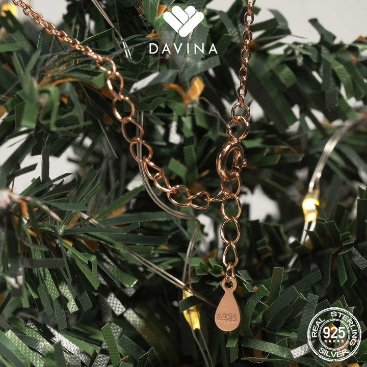 DAVINA Ladies Jingle Necklace Rose Gold Color Sterling Silver 925