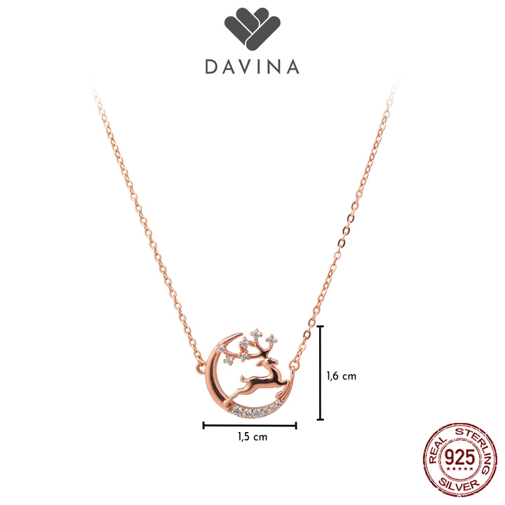 DAVINA Ladies Jingle Necklace Rose Gold Color Sterling Silver 925