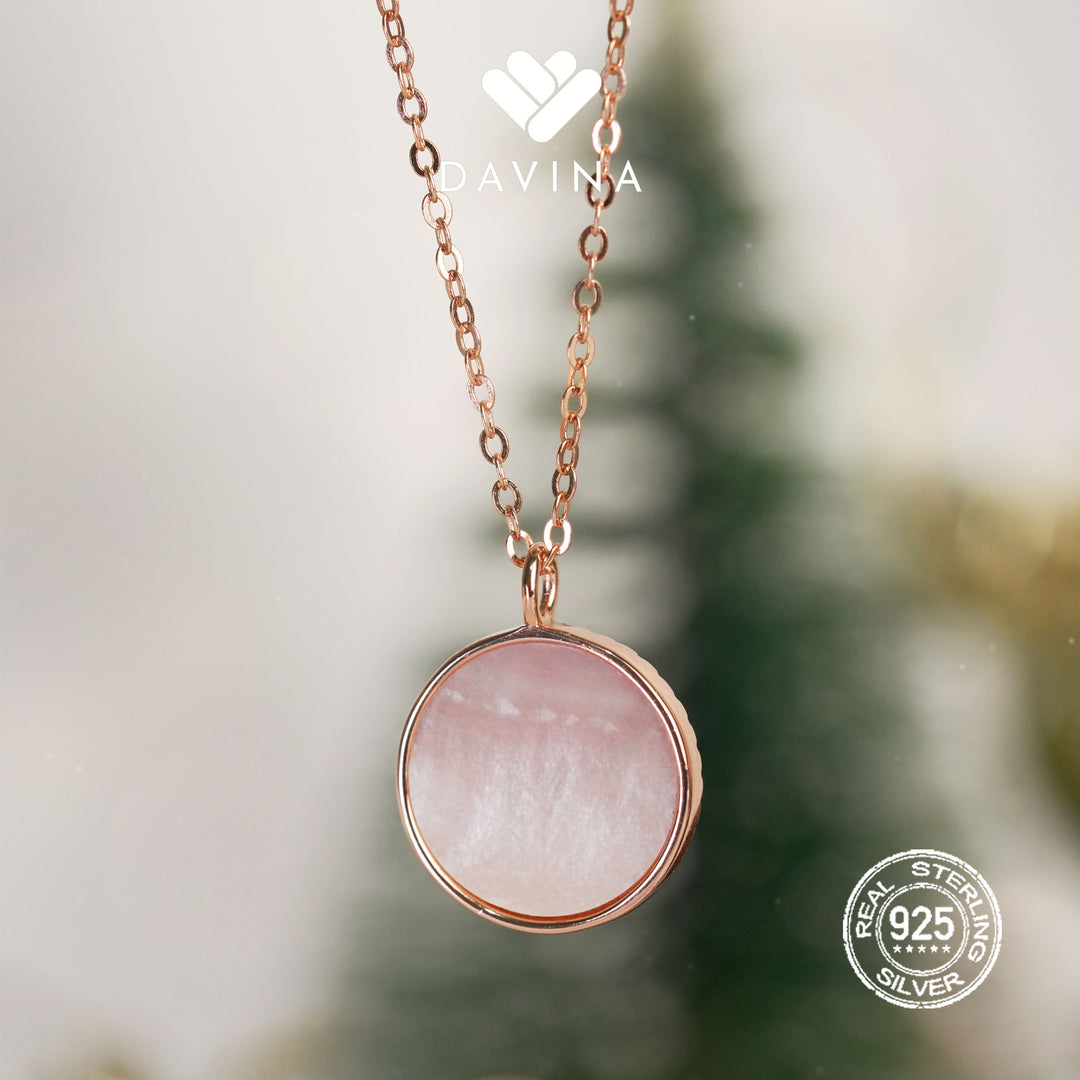 DAVINA Ladies Frostine Necklace Rose Gold Color Sterling Silver 925