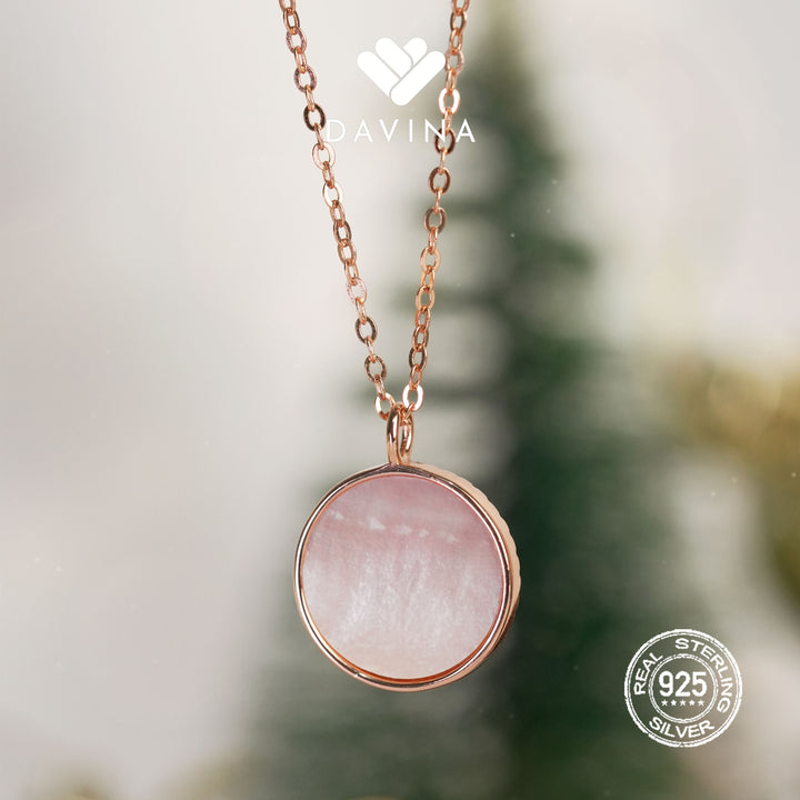 DAVINA Ladies Frostine Necklace Rose Gold Color Sterling Silver 925