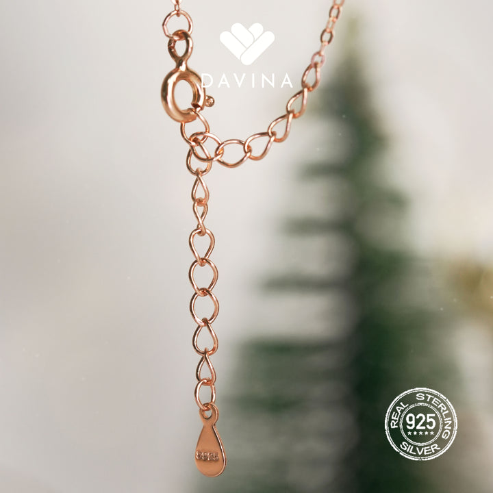DAVINA Ladies Frostine Necklace Rose Gold Color Sterling Silver 925