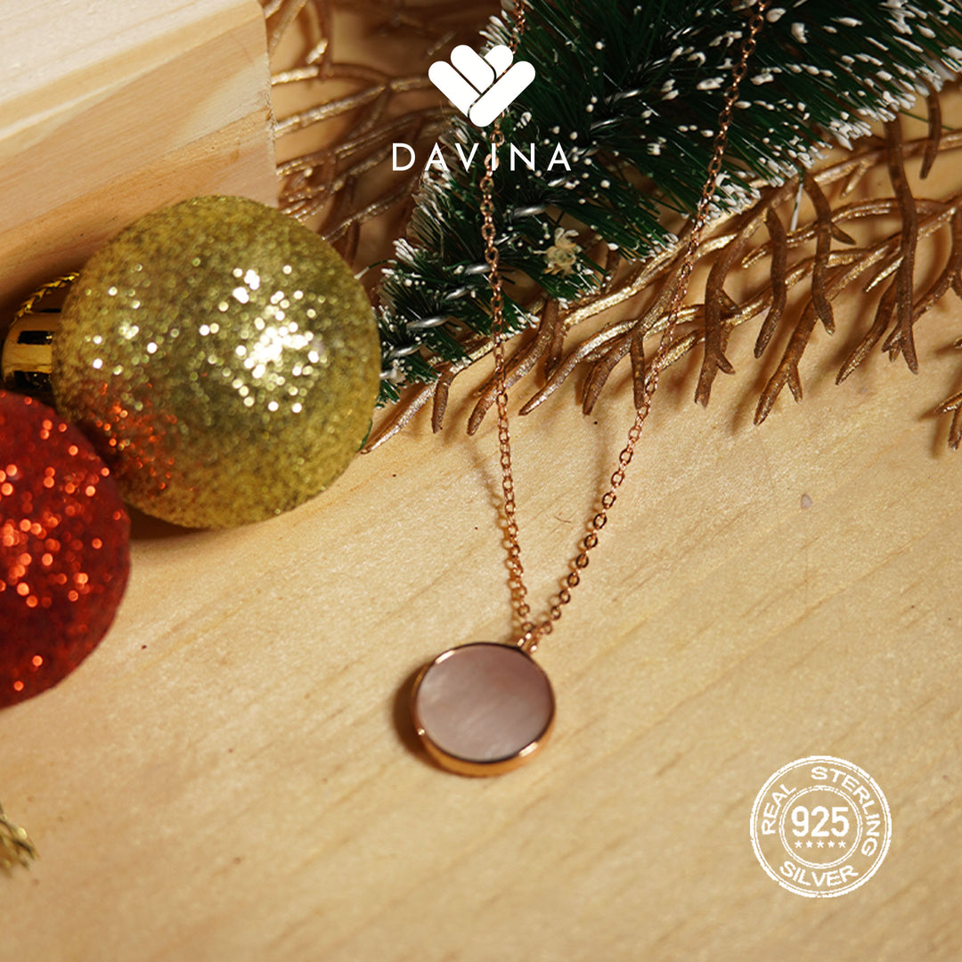 DAVINA Ladies Frostine Necklace Rose Gold Color Sterling Silver 925